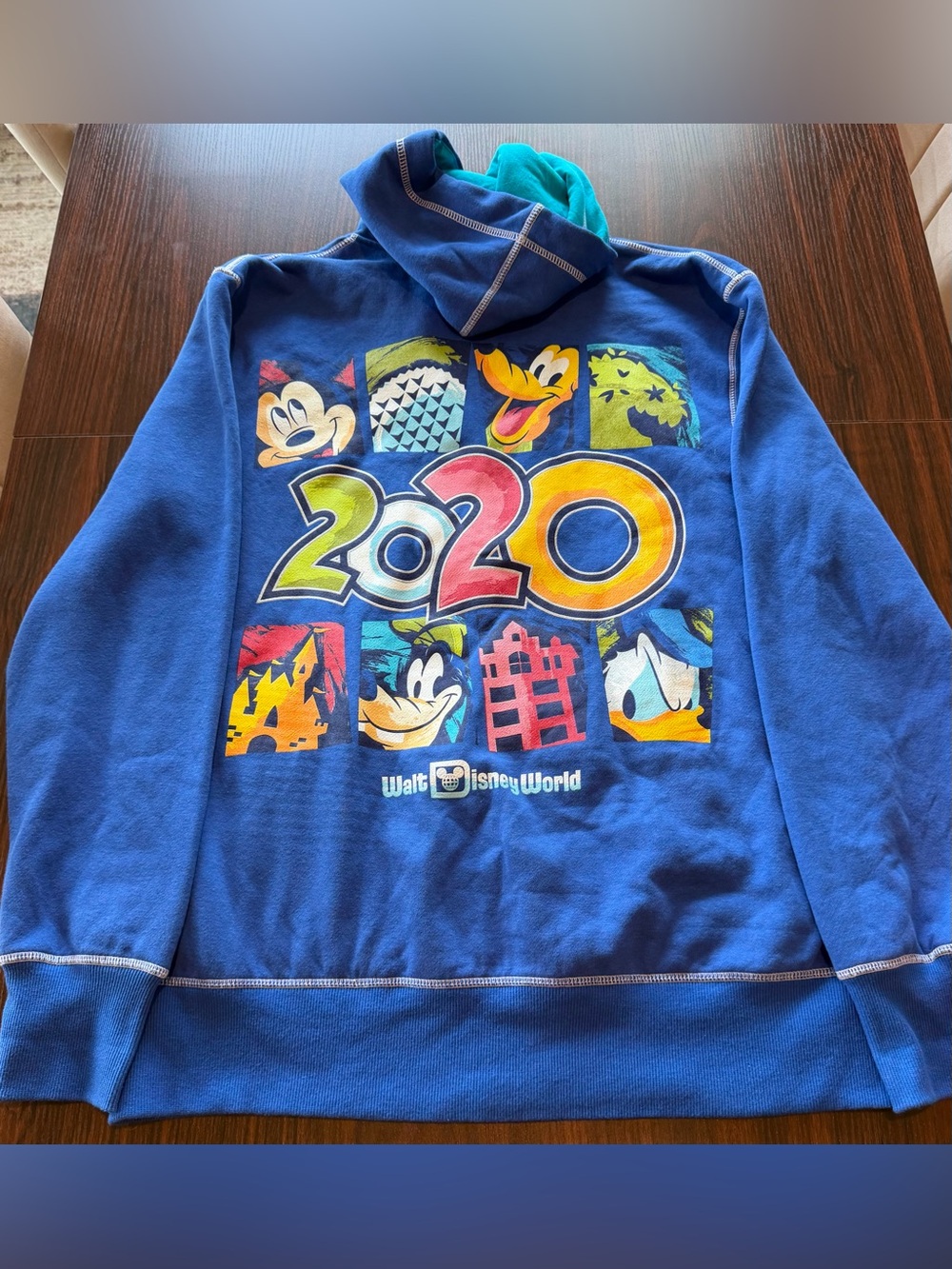 Disney Parks 2020 Walt Disney World Royal Blue Zip Hoodie Sweatshirt Size M